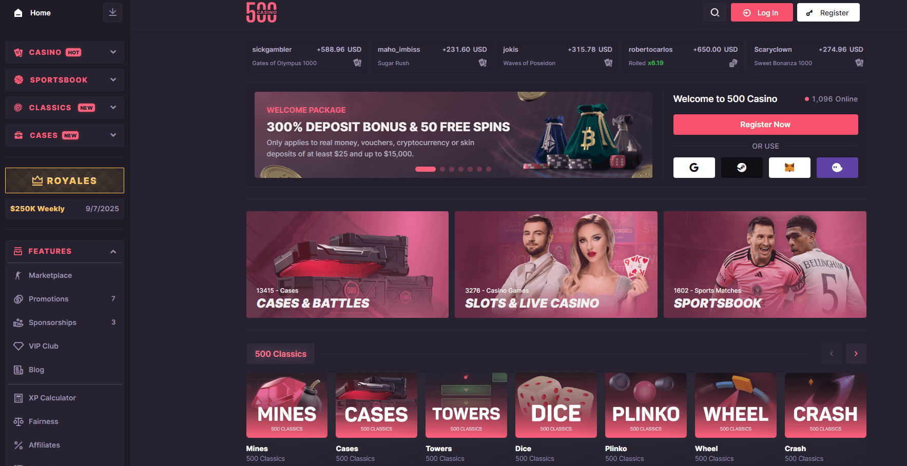 500 Casino screenshot