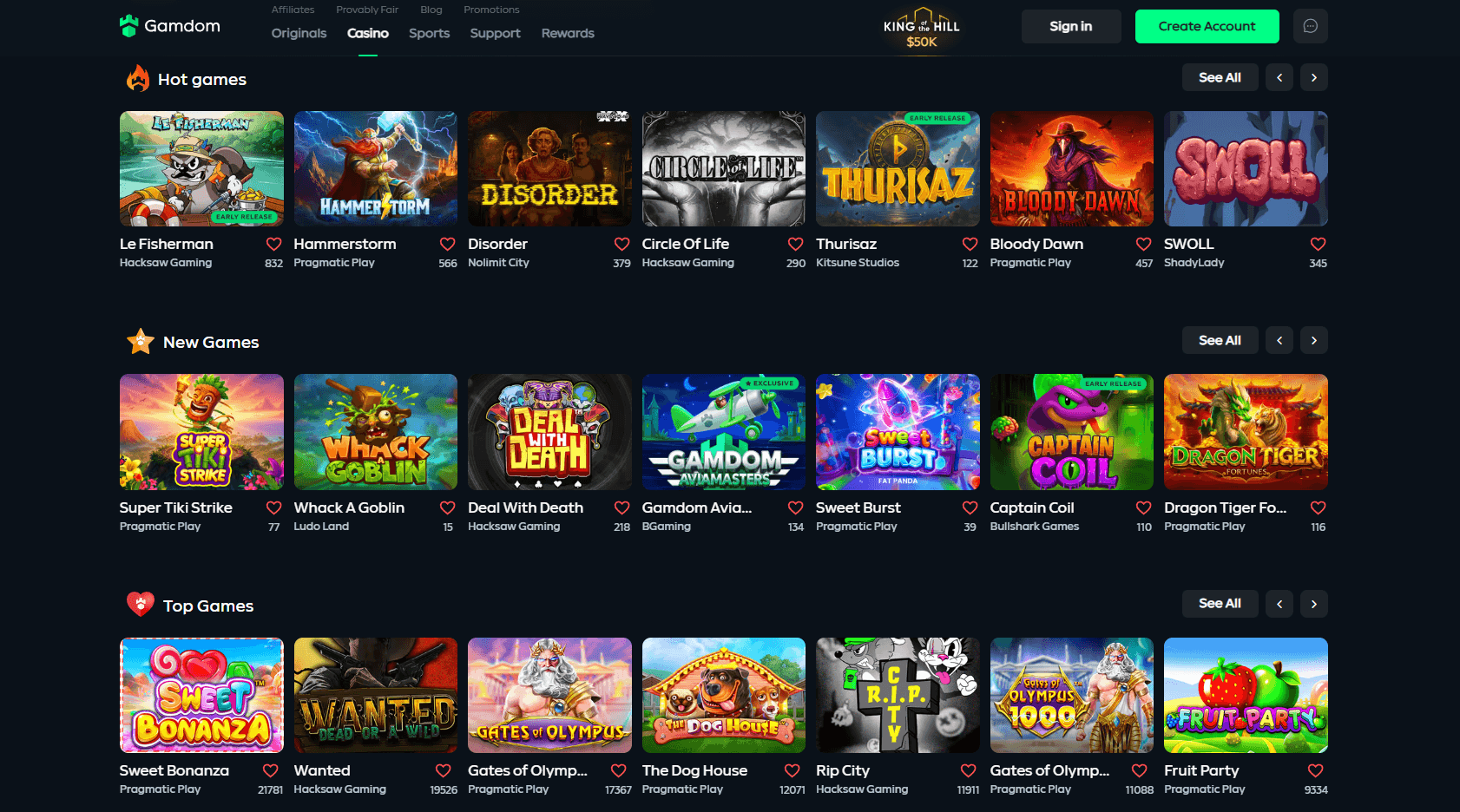 Gamdom screenshot