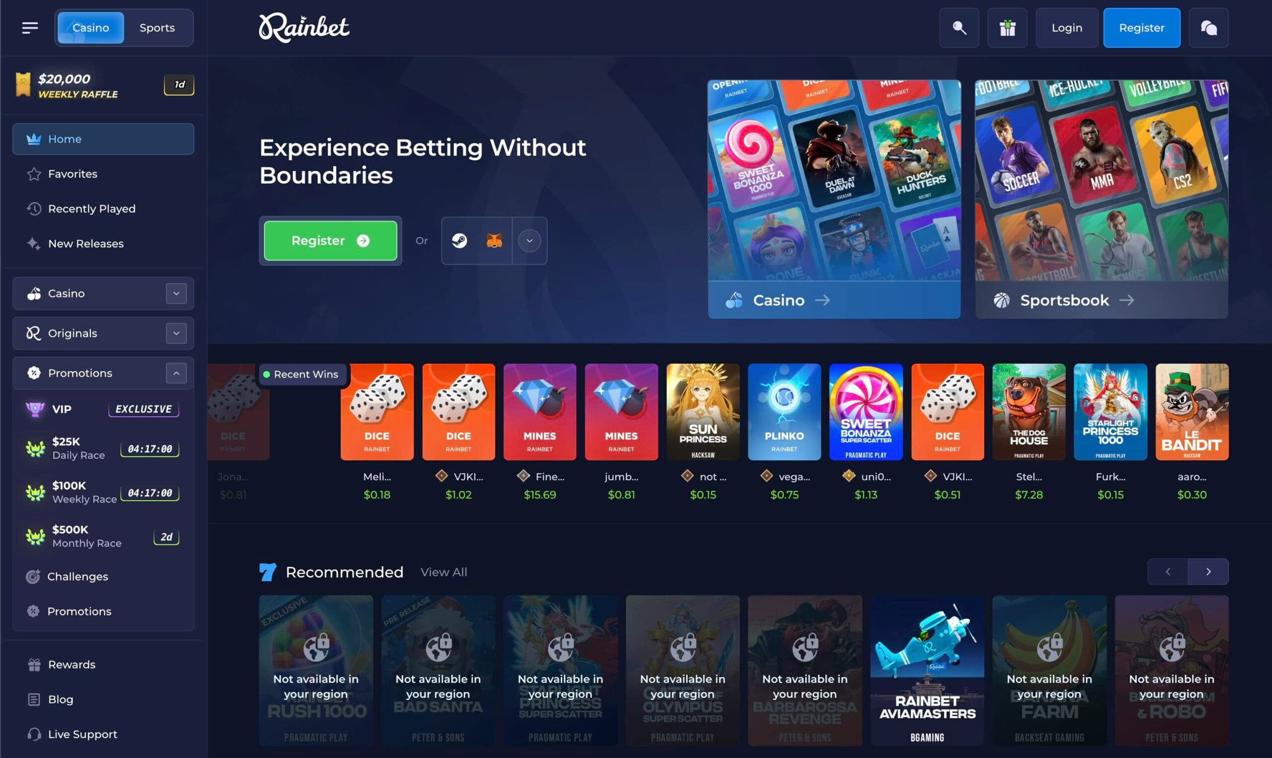 Rainbet screenshot